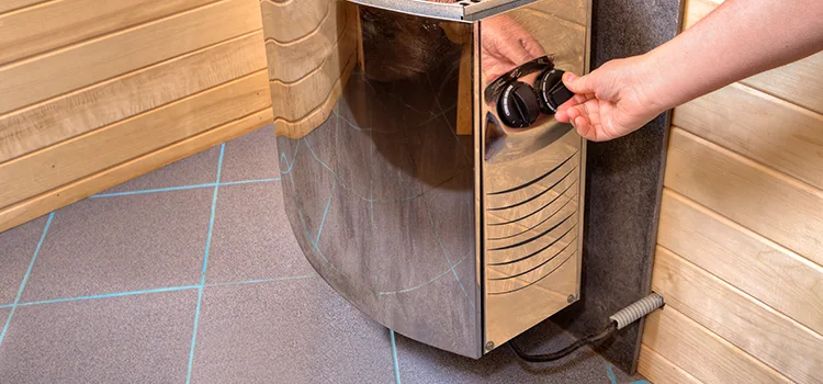 Floor-mounted sauna heater Installation in Wasaga Beach, Ontario