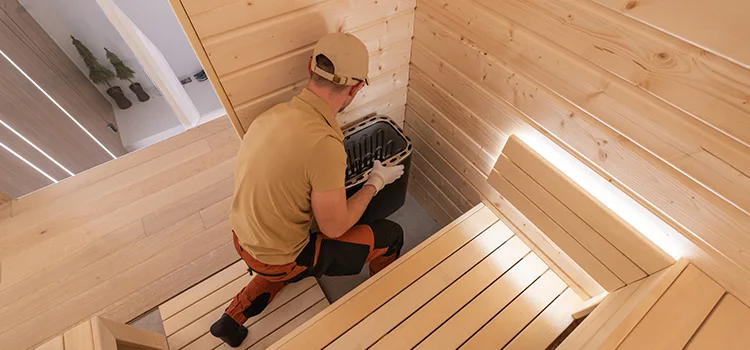 Finnish Sauna Ceiling Installation in Wasaga Beach, Ontario