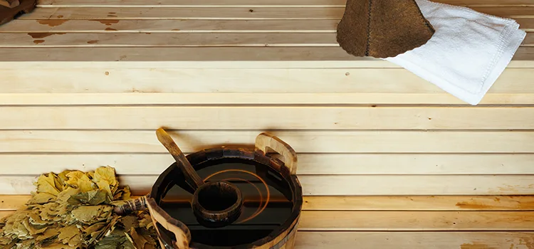 Fir Wood Sauna Ceiling Installation in Wasaga Beach, Ontario
